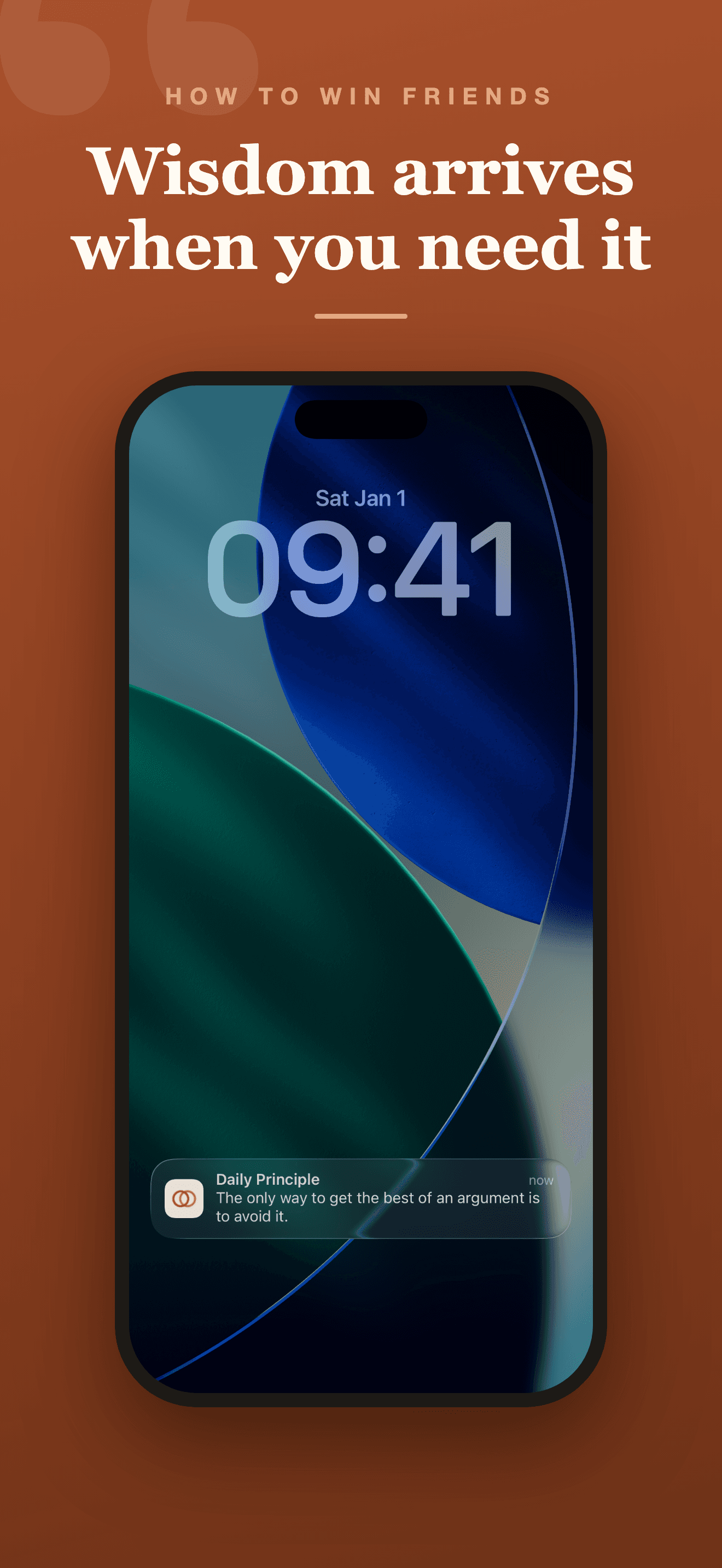 A daily principle arriving as an iPhone notification
